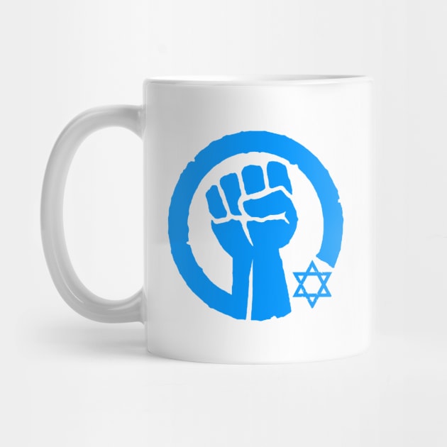 I stand with Israel - Solidarity Fist (bright blue white) by Tainted